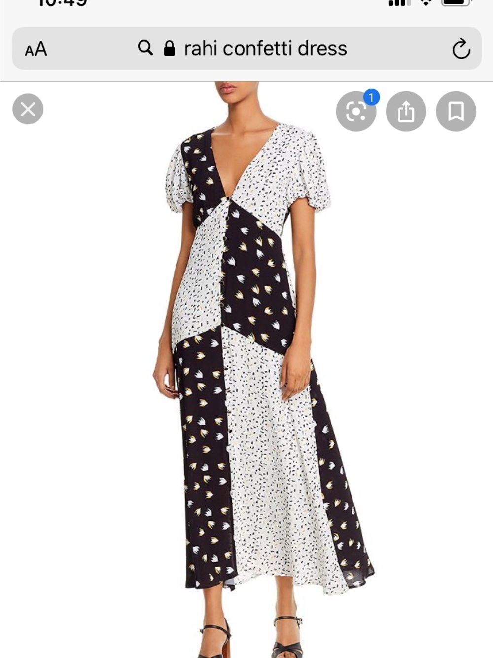Black and White Colorblock Maxi Dress with Gold Accent